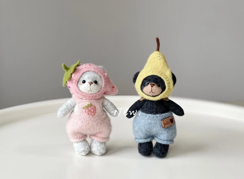 pear hat for teddy/teddybear/knitting pattern/doll pattern/ image 2