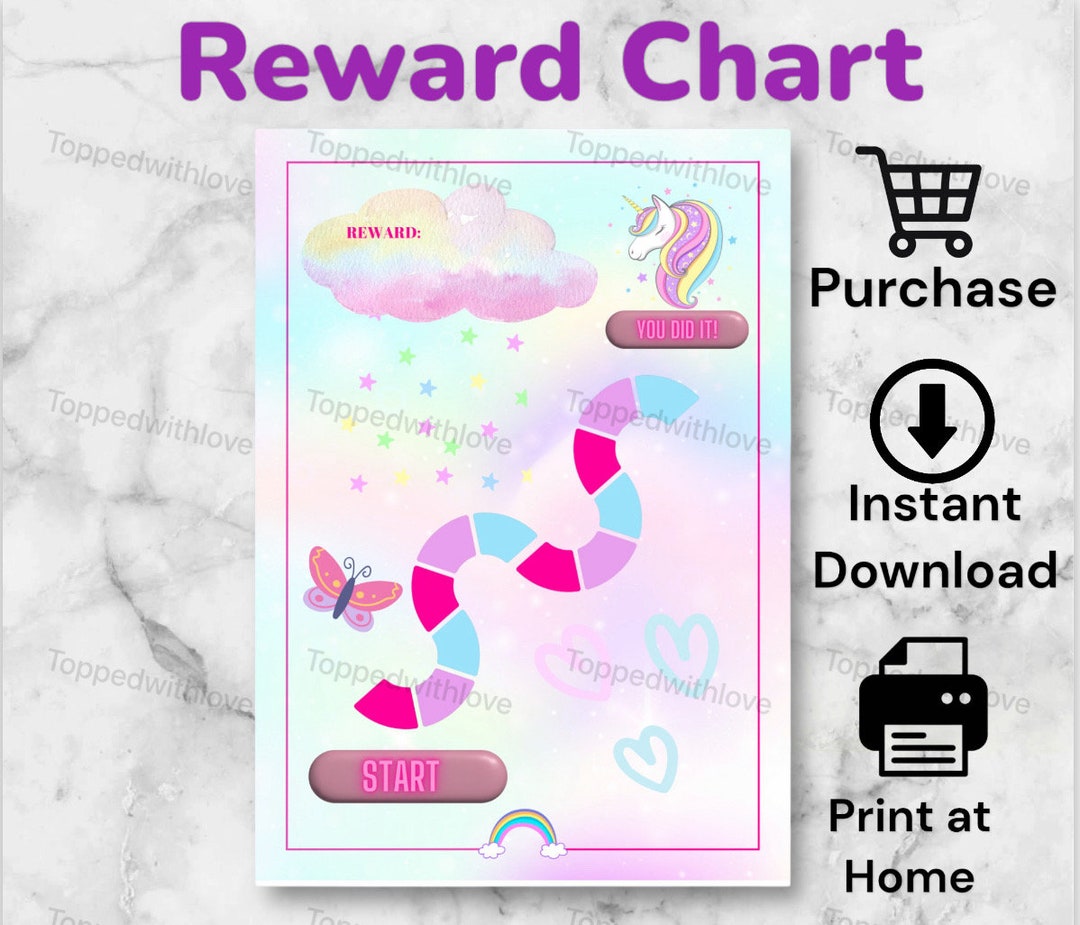 Unicorn Reward Chart Points Chart Sticker Chart, Chores, Behaviour ...