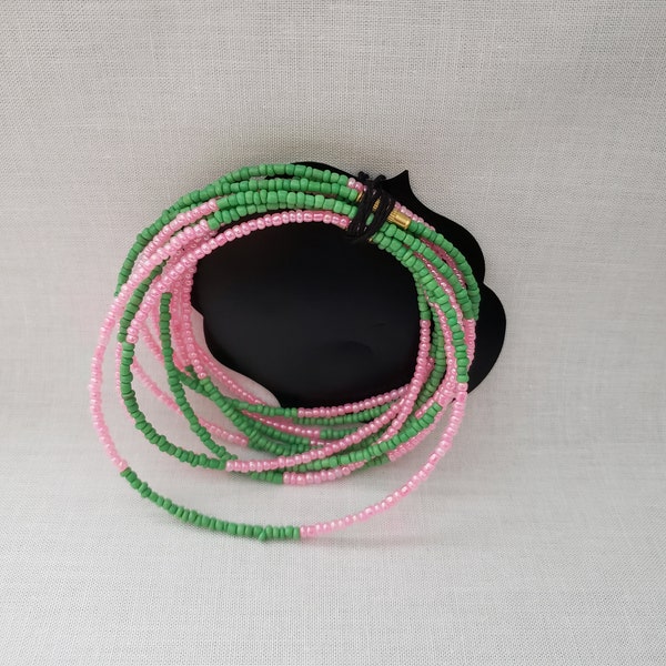 Pink and Green Waist Beads - AKA Waist Beads