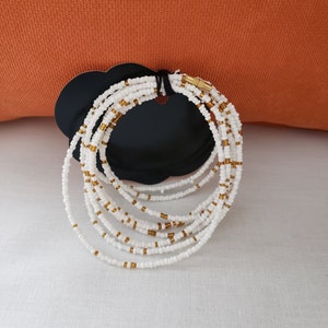 White and Gold Waist Beads