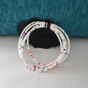 White Rainbow Waist Beads