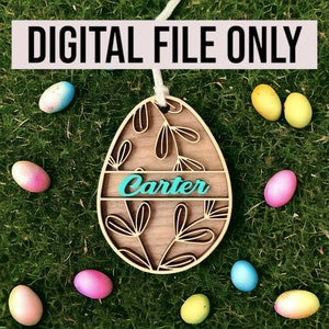 Tag da cesta de Páscoa SVG-Tag de Páscoa SVG-Glowforge Arquivo-Tag de cesta de Páscoa personalizada-Tag de cesta-Páscoa SVG-Arquivo cortado a laser-Download digital