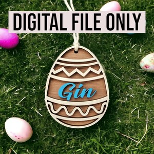 Tag da cesta de Páscoa SVG-Tag de Páscoa SVG-Glowforge-Tag de cesta de Páscoa personalizada-Tag de cesta-Páscoa SVG-Ovo de Páscoa-Arquivo laser-Download digital