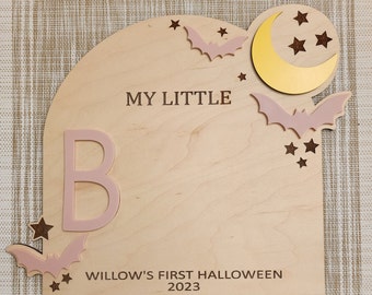 First Halloween SVG-My Little Boo-Personalized-Baby Footprints-First Halloween-First Halloween Sign-SVG-Laser Cut File-Glowforge-Laser SVG