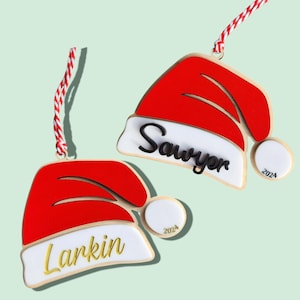 Santa Hat Ornament-Personalized Ornaments-Santa Hat-Ornament-Personalized gifts-Personalized Christmas Ornament-Glowforge-Digital Download