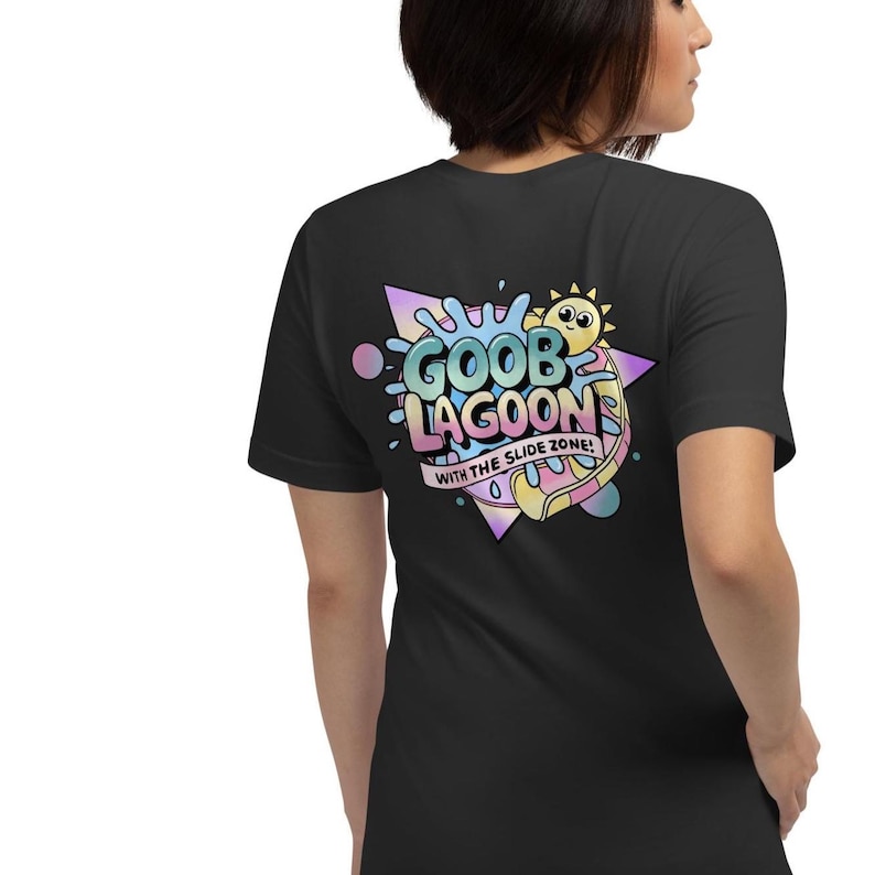 Goob Lagoon Staff-T-shirt: waterpark met het Slide Zone-gamingshirt Dark Grey