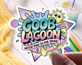 Goob Lagoon Sticker - Funny Waterpark Slide Zone 80's Retro Vinyl Decal