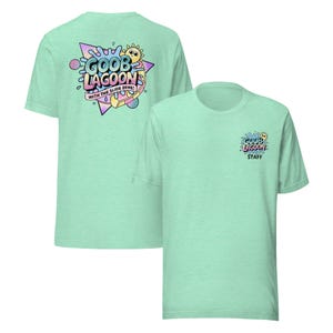 Goob Lagoon Staff-T-shirt: waterpark met het Slide Zone-gamingshirt Heather Mint