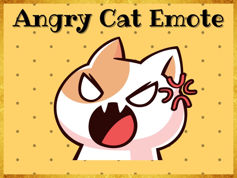Angry Cat Emote for Twitch & Discord. | Etsy