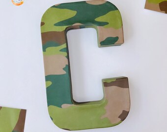 Camo party, Army Birthday Centerpiece, 3D letter photo prop