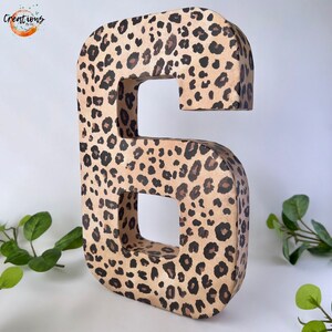 Leopard Print birthday, Safari Party Decor, 3D number centerpiece image 4