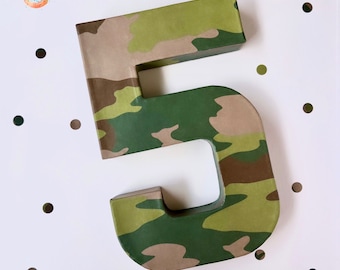 Camo birthday decor, camo party decor, camouflage 3D letter, camo photo prop, army party decor, army birthday, hunting camo, army number