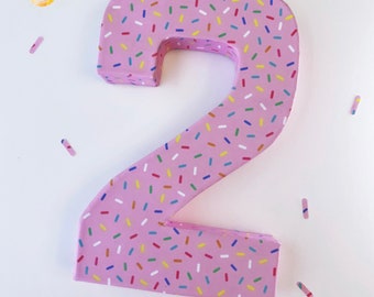 Two sweet birthday decor, sprinkle party decor, two sweet party, sprinkle theme birthday, sprinkle centerpiece, sweet photo prop, 3D number