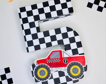 Monster Truck Birthday, centerpiece Party Decor