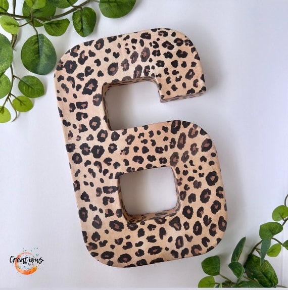 Leopard Print birthday, Safari Party Decor, 3D number centerpiece