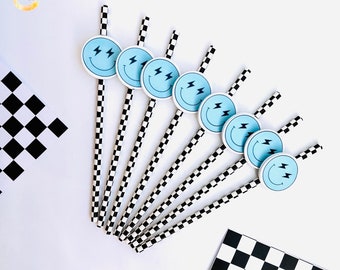 Blue Smiley Face Party, happy dude Birthday Decor, Two Party