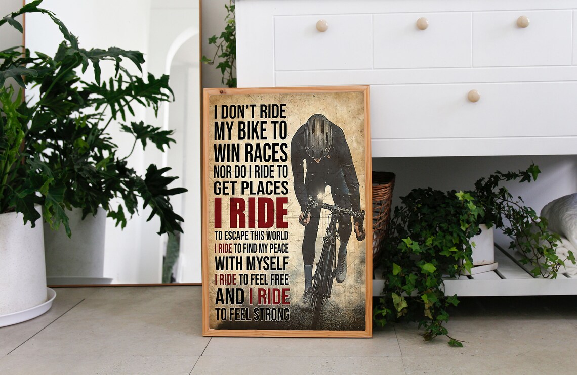 Ich fahre nicht mein Fahrrad um Rennen Poster zu gewinnen | Etsy