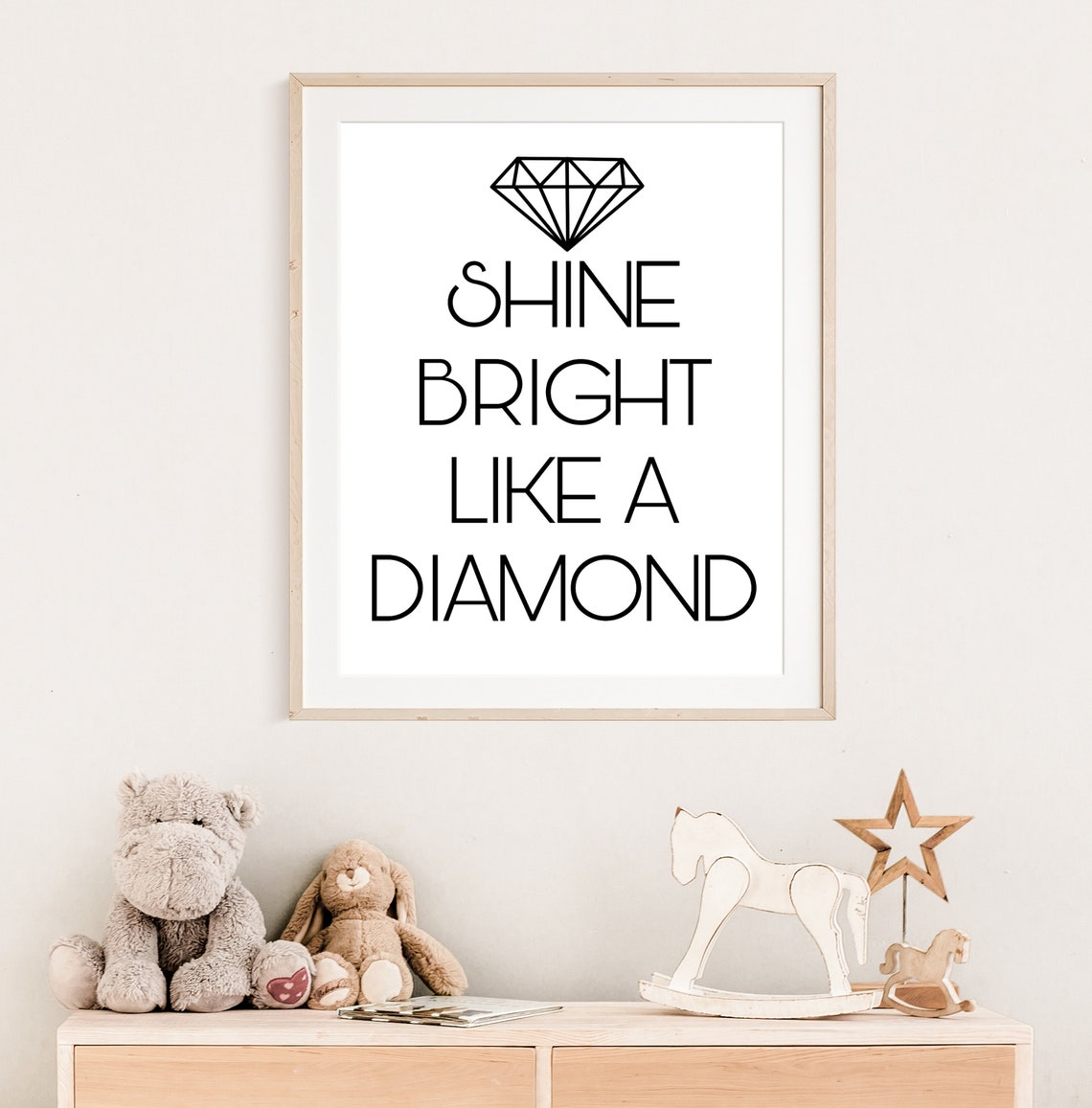 Shine Bright Like a Diamond Printable Wall Art Quote Etsy