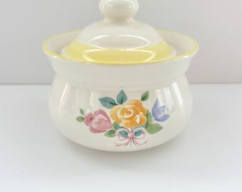 Vintage Cottagecore  Ceramic Pfaltzgraff Rosehaven Sugar Bowl