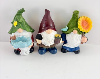 Vintage Hand Painted Garden Gnomes Figurines
