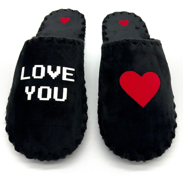 Personalized Emoji Slippers, gift for him, her. Birthday, Anniversary, Mother's Father's Day Present. Grooms Husband Hubby Mr Mrs Slippers