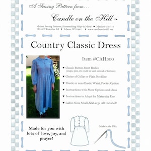 CAH300 - Ladies Country Classic Dress - Sewing Pattern with Maternity & Nursing Options