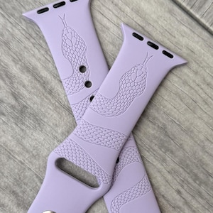 Correa deportiva de silicona con grabado de serpiente para Apple Watch