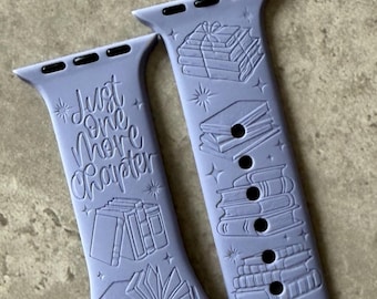 Custom Engraved Books strap for Apple Watch: 51 Colors, Silicone Sport Strap