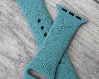 Gegraveerde onderwaterband voor Apple Watch: 51 kleuren, 40 mm, 42 mm, 46 mm