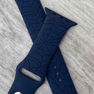 Correa deportiva de silicona con diseño de telaraña grabada para Apple Watch, 51 colores