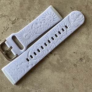 Engraved Cloudy Sun & Moon Design for Fitbit Sense 1, 2 / Versa 3, 4 Silicone Band / Strap - 11 Colours
