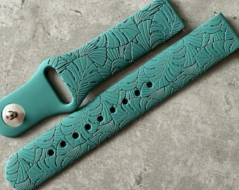 Monstera Leaves for 18mm Silicone Watch Band / Strap - Garmin / Fossil / Huawei / LG - 22 Colours