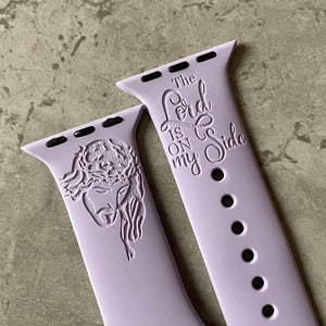 Apple Watch Silicone Sports Band / Strap - Engraved Christian / Jesus / God Design - 38mm/40mm/41mm/42mm/44mm/45mm/46mm/49mm - 51 Colours