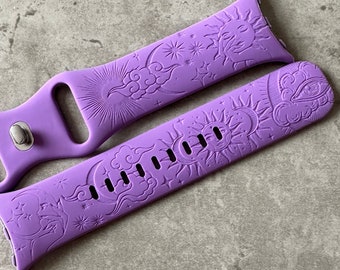 Engraved Cloudy Mystical Design for Google Pixel Watch 1, 2, 3 - Silicone Band / Strap - 13 Colours