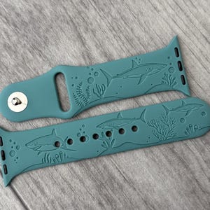 Gegraveerd Ocean Sharks-bandje voor Apple Watch: siliconen sportbandje