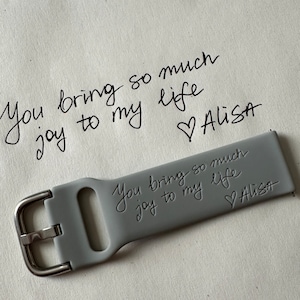 Bracelet/bracelet de montre en silicone 20 mm - Gravez votre écriture - Samsung Galaxy / Huawei / Garmin - 23 couleurs