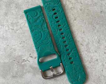 Graverat orm- och stjärnorklockarmband i silikon - 22 mm specialdesignat armband