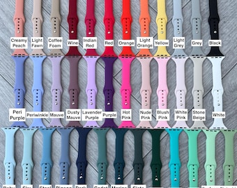 Engraved Slim Silicone straps for Apple Watch: 37 Colours, All Series Compatible