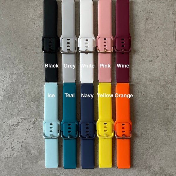 18mm Silicone Watch Band / Strap - Any design you like - Fossil / Huawei / LG - 10 Colours