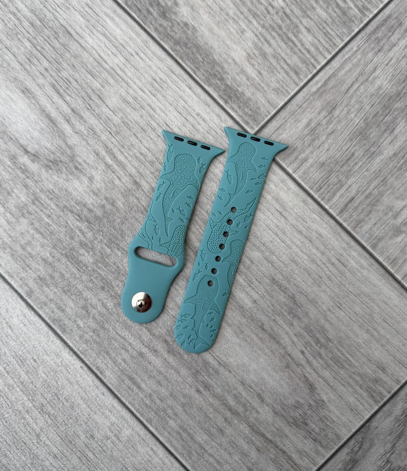 "Graviertes Walhai Design für Apple Watch Silikon Sportarmband - ""Ocean"" Armband." Bild 4