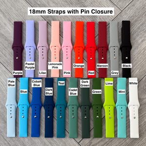 Custom Designs for 18mm Silicone Watch Band / Strap - Garmin / Fossil / Huawei / LG - 24 Colours