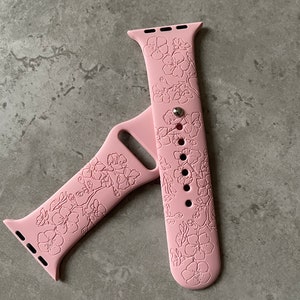 Apple Watch用 桜の花の刻印デザイン / シリコンスポーツバンド / ストラップ - 38 mm/40 mm/41 mm/42 mm/44 mm/45 mm/46 mm/49 mm - 51色
