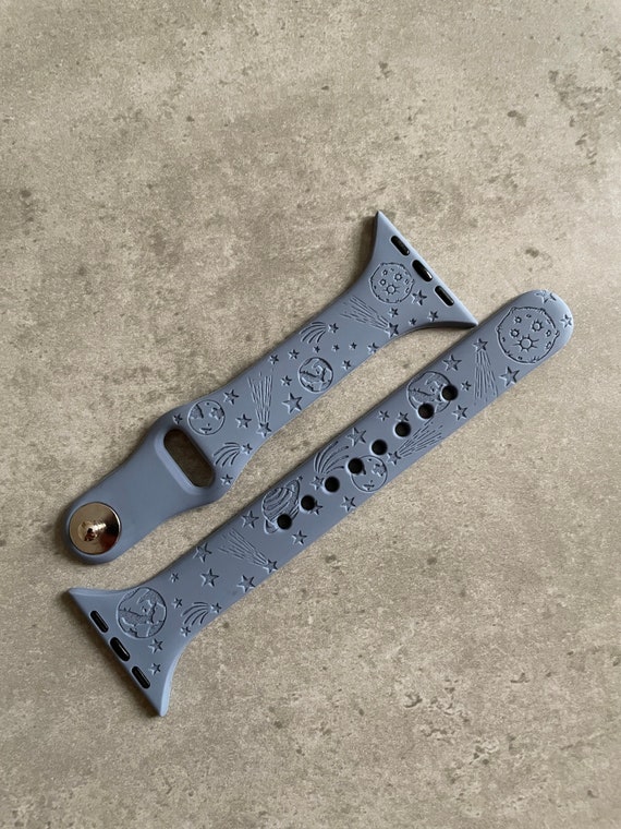 Engraved Space Planets strap for Apple Watch: Slim Silicone Strap