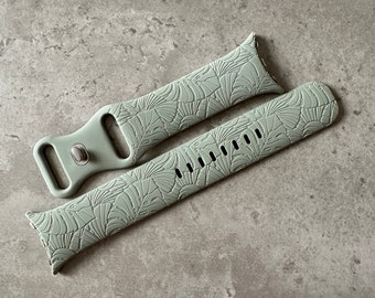 Engraved Monstera Leaves Design for Google Pixel Watch 1, 2, 3 - Silicone Band / Strap - 13 Colours