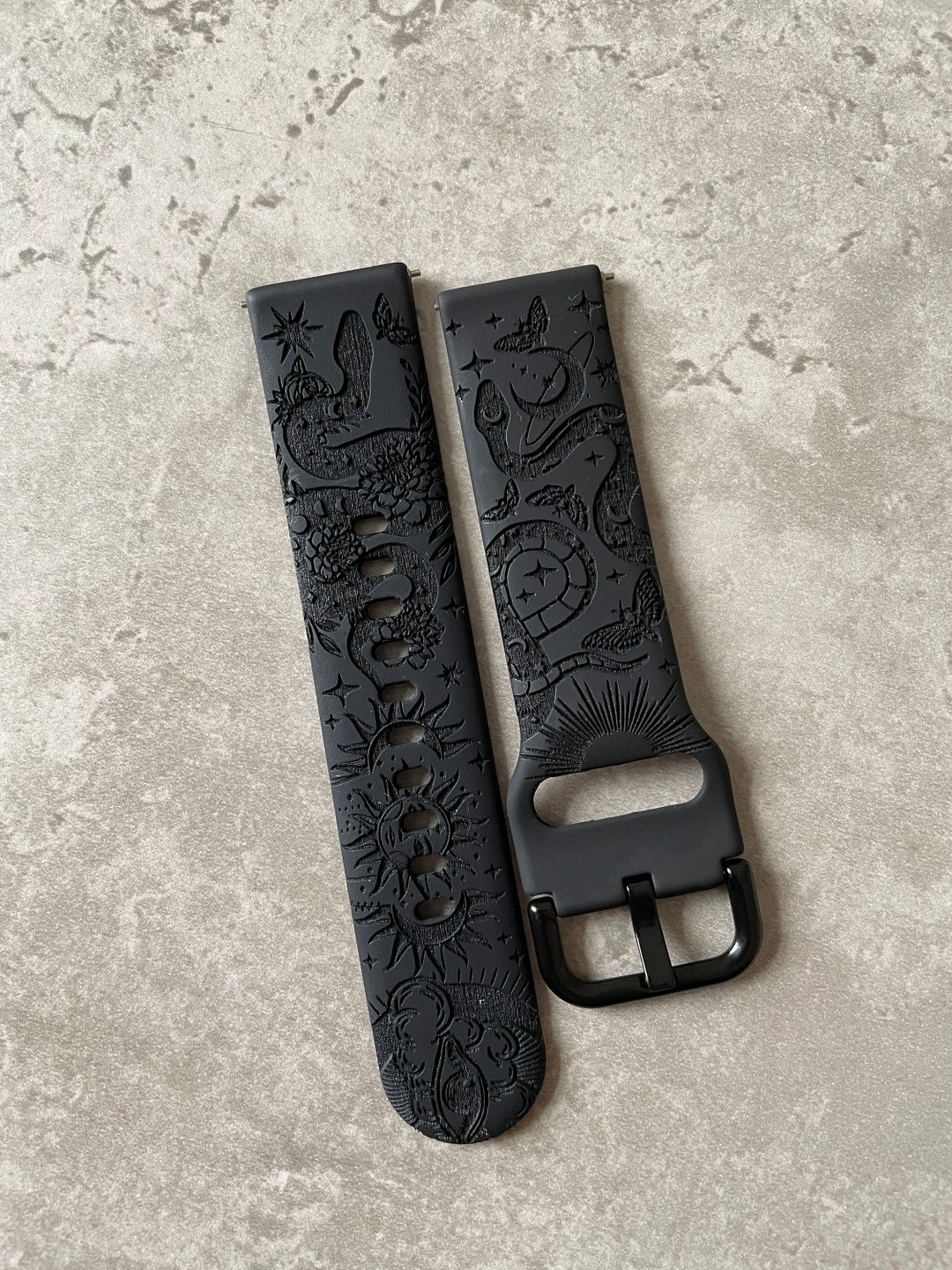 20mm Silicone Watch Band / Strap  Custom Engraved Snake Stars - Etsy UK