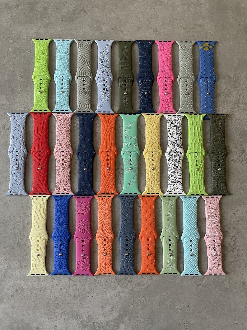 Correa / correa deportiva de silicona para Apple Watch Grabado personalizado con cualquier diseño que desee 38 mm/40 mm/41 mm/42 mm/44 mm/45 mm 51 colores imagen 6