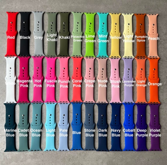 Apple Watch Silicone Sports Band Strap Custom Engraved Ocean Coral Print Design 38mm 40mm 41mm 42mm 44mm 45mm 36 Colours Etsy