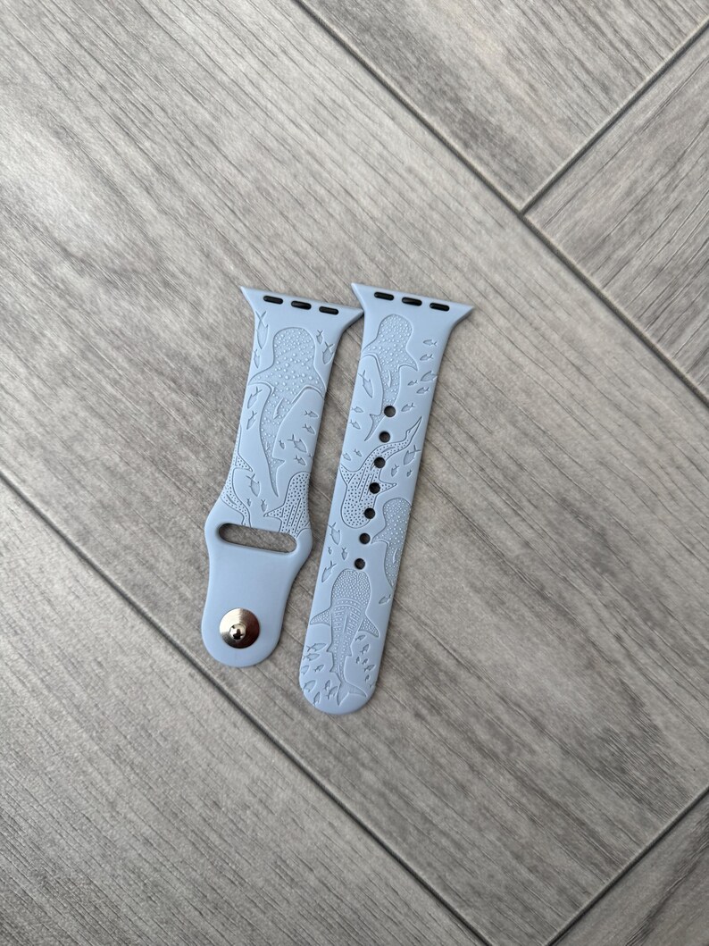 "Graviertes Walhai Design für Apple Watch Silikon Sportarmband - ""Ocean"" Armband." Bild 5