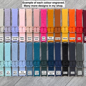 Engraved Wildflower Silicone Watch Band for Samsung Galaxy 4/5/6/7/FE - 30 Colors image 2