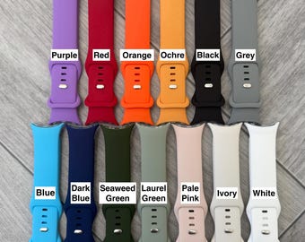 Niestandardowy grawerowany silikonowy pasek do zegarka Google Pixel Watch 1, 2, 3, 4 - 13 kolorów